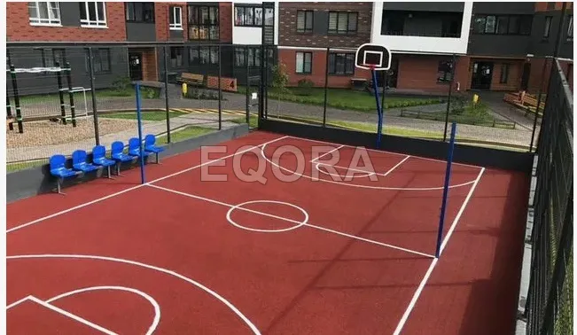 Бесшовное покрытие из резиновой крошки для баскетбольной площадки в Аргаяше