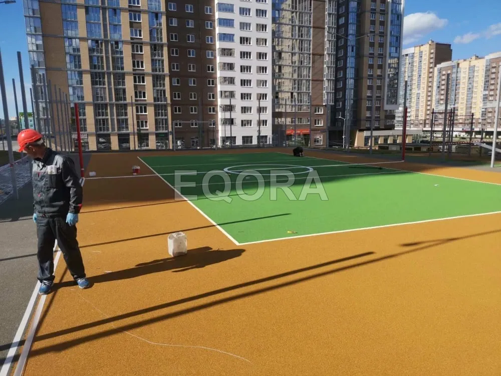 Из чего состоит бесшовное резиновое покрытие в Аргаяше?